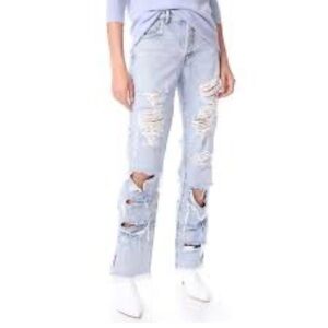 Alice + Olivia ‘Genevieve’ Extreme Distressed Denim